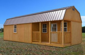 treated wood finish lofted barn cabins for sale or rent to own in Gulfport, MS